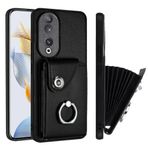 HMLTD Honor X50i 90 Lite Honor90 REA-NX9 Telefon Kılıfı ile Uyumlu Düşmeye Karşı Çizilmeye Dayanıklı Telefon Kılıfı Popüler Düz Renkli Kart Çantası Yeni Telefon Kılıfı (Siyah, Honor 90)