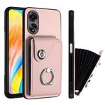 HMLTD Lüks Düşmeye Karşı Takılabilir Kart Telefon Kılıfı Oppo A17 A18 A38 OppoA38 CPH2579 Telefon Kılıfı Çizilmeye Dayanıklı Düz Renk Halka Tokalı Telefon Kılıfı (Rose Altın, Oppo A18/A38)