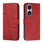 HMLTD Oppo A1 A 1 Pro 5G ile Uyumlu Düz Renk Retro Kılıflar Basit Telefon Kılıfı Çerçeve Cüzdan Klipsli Stand Tutucu Kaymaz Düşme Önleyici Kapaklar (Oppo A1 5G, Kırmızı)