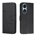 HMLTD Oppo A1 A 1 Pro 5G ile Uyumlu Düz Renk Retro Kılıflar Basitlik Telefon Kılıfı Çerçeve Cüzdan Klipsli Stand Tutucu Kaymaz Düşme Önleyici Kapaklar (Oppo A1 5G, Siyah)