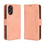 HMLTD Oppo A38 A18 4G Deri Kılıflarla Uyumlu Düz Renkli Lüks Çoklu Kart Yuvalı Cüzdan Klipsli Kılıflar Düşmeye Karşı Koruyucu Çerçeve Muhafaza (Pembe,Oppo A18 4G)