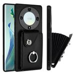 HMLTD Parmak İzi Önleyici Moda Telefon Kılıfları Honor X6a X7a X8a X9a Magic5 Lite HonorX6a WDY-LX1 Telefon Kılıfı Yeni Cüzdan Klipsli Kart Çantası Telefon Kapağı (Siyah, Honor X9a)
