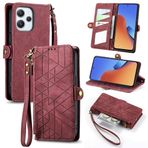 HMLTD Retro Sadelik Çizilmeye Dayanıklı Telefon Kılıfları Xiaomi Redmi 10C 12 Note11 Pro Telefon Kılıfı Standı Tutucu Kapaklı Kapak Çoklu Kart Yuvalı Telefon Kılıfı (Şarap kırmızısı, Redmi 12)
