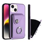 HMLTD Simplicity Parmak İzi Önleyici Telefon Kılıfı Apple iPhone 13 Mini Pro Max IPhone13 A2633 Telefon Kılıfları Parmak Yüzük Toka Kart Çantası Telefon Kılıfı (Mor, iPhone 13 Mini)
