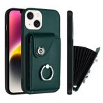 HMLTD Simplicity Parmak İzi Önleyici Telefon Kılıfı Apple iPhone 13 Mini Pro Max IPhone13 A2633 Telefon Kılıfları Parmak Yüzük Toka Kart Çantası Telefon Kılıfı (Yeşil, iPhone 13 Mini)