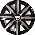 HMNL dacia Nova 15'' Inç Gri - Siyah Renk 4lü Set Jant Kapağı Çelik Görünümlü