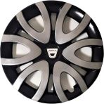 HMNL dacia Sandero 15'' Inç Gri - Siyah 4lü Set Jant Kapağı Çelik Görünümlü