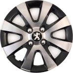 HMNL Peugeot 15'' Inç Gri - Siyah 4'lü Set Jant Kapağı Çelik Jant Görünümlü