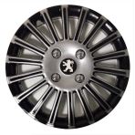 HMNL Peugeot 301 15'' Inç Gri - Siyah 4'lü Set Jant Kapağı Çelik Jant Görünümlü