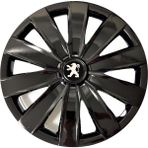 HMNL Peugeot 508 14'' Inç Piano Black Siyah 4'lü Set Jant Kapağı Çelik Jant Görünümlü