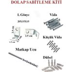 Hmo Dizayn Gri L Demir Dolap Sabitleme 15*25*25 Masa Gönye (10 Adet) +Vida + Dubel+Elmas Beton Matkap Ucu