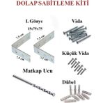 Hmo Dizayn Gri L Demir Dolap Sabitleme 15*75*75 Masa Gönye (10 Adet)+ Vida+ Dubel+ Elmas Beton Matkap Ucu