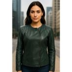 HMO Store Yeşil Özel Tasarım Günlük Premium Hakiki Deri Ceket - 2XL