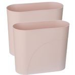 HMQCI Plastik Dikdörtgen Küçük Çöp Kovası Çöp Sepeti, Çöp Konteyneri Kutusu, 3 Galon (Pembe, 3 Galon (2 Paket))