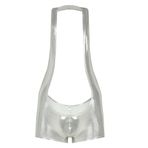 HMRICHNO1 Erkek Suni Deri Bodysuit Leotard Güreş Atlet Tulum Halter Sırtı Açık Tek Parça İç Çamaşırı, Gümüş Boksörler, M