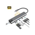 HMXPLUS 8 In 1 4k Type C Usb 3.0 Hub Hdmı Rj45 Sdtf Adaptörü 8in1