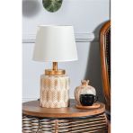 Hmydesign Grande Seramik Abajur Krem Gold