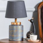 Hmydesign Grande Seramik Mavi Gold Abajur