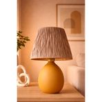 Hmydesign Rond Handmade Seramik Abajur Kremit-turuncu