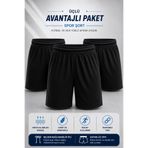 hn sport 3' Lü Paket Spor Şort Cepsiz Astarlı ve İpli Halı Saha Futbol Şortu Hafif Rahat Antrenman ve Maç Şortu
