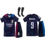 HN Sport Benzema Real Madrid Forma+Şort+Çorap Yeni Sezon - 5 - 6 Yaş - Turkuaz - Siyah