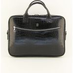 HNB Unisex 15 & 15.6 Inç Krokodil Laptop Evrak Çantası - 40 cm X 29 cm X 6 cm - Siyah