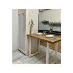 HNC HOME Bar Masası Yüksek Yemek Masıf Doğal Ahşap 60x140 Cm, Kahve Köşesi, Mutfak Masası