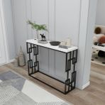 Hnc Home Modern Metal Iskeletli Özel Tasarım Dresuar Konsol Makyaj Masası, Petek Üstü Raf, 100 x 30 cm - 100 x 30 cm - Beyaz - Siyah