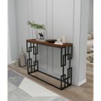 Hnc Home Modern Metal Iskeletli Özel Tasarım Dresuar Konsol Makyaj Masası, Petek Üstü Raf, 100 x 30 cm - 100 x 30 cm - Ceviz - Siyah