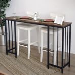 HNC Mutfak Masası, Bar Masası, Dresuar, Makyaj Masası, Konsol Raf Petek Üstü Raf, Metal Ayak Bar Masası - Ceviz - 150 x 32