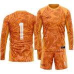 Hnc Sport Kinetic Erkek Uzun Kollu Nefes Alabilen Çocuk ve Yetişkin Kaleci Forması Goalkeeper Jersey Gk - Turuncu - 3XL