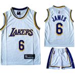 Hnsport Los Angeles Lakers Çocuk Basketbol Forması ve Şort - Beyaz - 10 - 11 Yaş