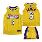 Hnsport Los Angeles Lakers Çocuk Basketbol Forması ve Şort - Sarı - 8 - 10 Yaş
