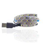 hntoolight 5V 5M USB Kablosu Güç LED Şerit Işık Lambası SMD 3528 Noel Masa Dekoru Lamba Bandı TV Arka Plan Aydınlatması için (Beyaz, USB Portlu 5M)