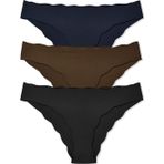 Hnx 3'Lü Lazer Kesim Beli Ve Paçası Dalgalı Slip Kadın Külot