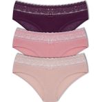 Hnx 3'Lü Pamuklu Beli Dantelli Hipster Kadın Boxer Külot