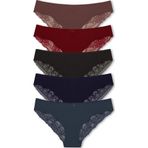 Hnx 5'Li İnterlok Lazer Kesim Arkası Dantel Slip Kadın Külot