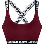 HNX Bordo Love Lastikli Çapraz Askılı Sporcu Sütyen