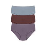 HNX UNDERWEAR 3'lü İğne Raporlu Bato Kadın Külot Navy-Koyu Kahve-Eflatun 4XL hnxNM4215
