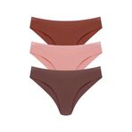 HNX UNDERWEAR 3'lü Micro Lazer Kesim Petek Lastik Hayalet Brazil Kadın Külot Siyah-Beyaz-Mor M hnxNM3551