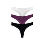 HNX UNDERWEAR 3'lü Mikro Kumaş Lazer Kesim Hayalet String Tanga Kadın Külot Lacivert-Siyah-Ekru M hnxNM7028
