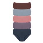 HNX UNDERWEAR 5'li İğne Raporlu Bato Kadın Külot Koyu Kahve-Navy-Vizon-Eflatun-Denim 3XL hnxNM4229
