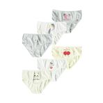 HNX UNDERWEAR 6'lı Pamuklu Baskılı Kız Çocuk Külot Karışık-3 6-7 Yaş hnxNM842