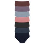 HNX UNDERWEAR 7'li İğne Raporlu Bato Kadın Külot Koyu Kahve-Eflatun-Navy-Vizon-Siyah-Denim-Lacivert 3XL hnxNM4236