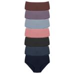 HNX UNDERWEAR 7'li Pamuklu Fitilli büyük Beden Kadın Külot Koyu Kahve-Eflatun-Navy-Vizon-Siyah-Denim-Lacivert 4XL hnxNM4232