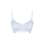 HNX UNDERWEAR Beyaz Kaşkorse Önü Büzgü Detaylı İnce Askılı Pedli Kadın Büstiyer Beyaz M hnxNM679
