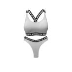 HNX UNDERWEAR Beyaz LOVE Lastikli Büstiyer Brazil Külot Kadın Spor İç Çamaşırı Takım Beyaz M hnxNM8397