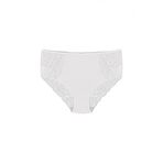 HNX UNDERWEAR Beyaz Pamuklu Ön Yan ve Arka Dantelli Büyük Beden Kadın Külot Beyaz 3XL hnxNM2426