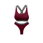 HNX UNDERWEAR Bordo LOVE Lastikli Büstiyer Brazil Külot Kadın Spor İç Çamaşırı Takım Bordo XL hnxNM8408