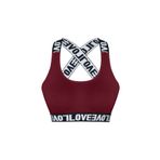 HNX UNDERWEAR Bordo Pamuklu LOVE Lastik Çapraz Askılı Pedli Kadın Büstiyer Bordo L hnxNM611